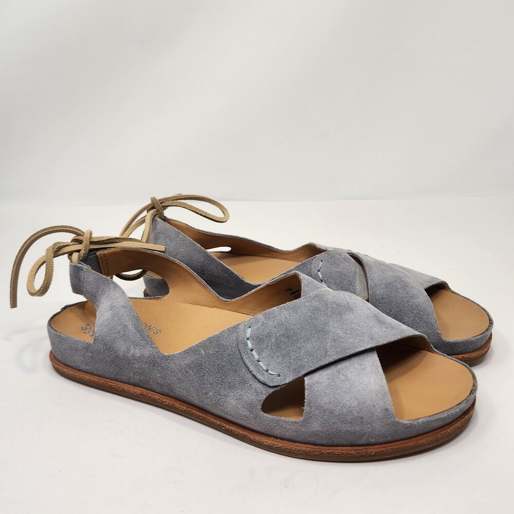 Kork Ease Aaron Slate Blue Suede Sandals Women Size 7 M Comfort Slip On Shoes